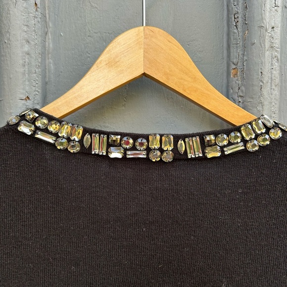 Banana Republic black with jewels wool blend cardigan, Small - Picture 3 of 7